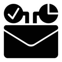 Conversion Rate, Email Conversion Glyph Solid Icon vector