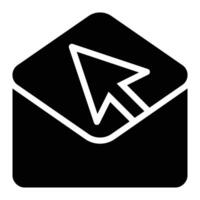 Click Mail Glyph Solid Icon vector