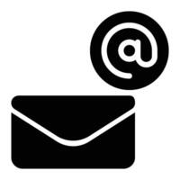 Email Address Glyph Solid Icon vector