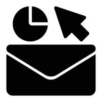 Click Through Rate Glyph Solid Icon vector