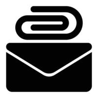 Email Attachment Glyph Solid Icon vector