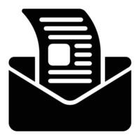 Email Newsletter Glyph Solid Icon vector