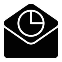 Email Open Rate Glyph Solid Icon vector