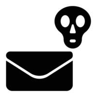 Email Hacking Glyph Solid Icon vector
