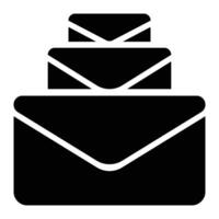 Email Queue Glyph Solid Icon vector