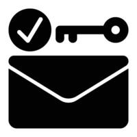 Email Authentication Glyph Solid Icon vector