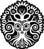 Taino tree , glyph style icon vector