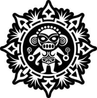 Solid style icon of a taino ritual symbol vector