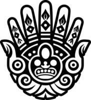 Solid style icon of a taino handprint vector