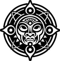 Healer taino motif, glyph style icon vector