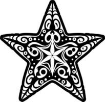 A solid style icon of a starfish vector