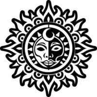 A glyph style icon of moon duality symbol vector