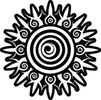 Sunburst spiral icon in glyph style vector