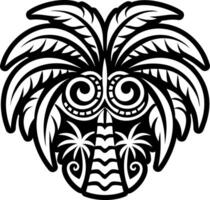 Palm tree tattoo icon in glyph style vector