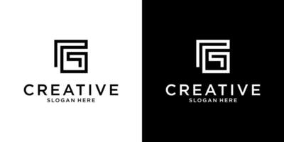 G or GG initial letter logo design concep vector