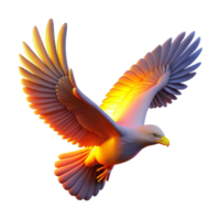 Glowing Bird in Flight with Luminous Feathers and Graceful Movement png
