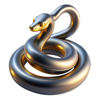 Metallic Snake Three Dimensional Render with Shiny Scales and Realistic Movement png