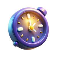 3D Render of a Colorful Clock Showing Time png