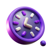 3D Render of Abstract Clock with Pill Design Elements png