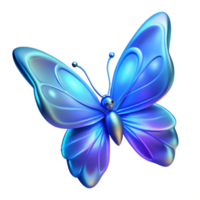 Iridescent Blue Butterfly A 3D Render png