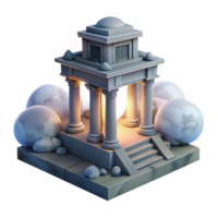 Ancient Stone Temple 3D Model Columns, Architecture, and Steps png
