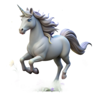 Magical Unicorn Galloping Through a Flowery Meadow png
