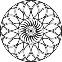 Mandala Design with Symmetrical Spiral Pattern vector