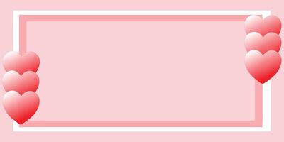 Elegant Pink Frame with Red Hearts vector