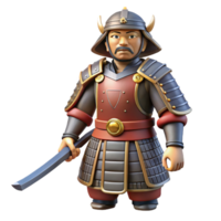 3D Render of a Samurai Warrior in Full Armor png