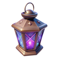 Glowing Hexagonal Lantern 3D Render of Illuminated Festive Decor png