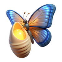 Glowing Chrysalis and Butterfly A 3D Render of Transformation png