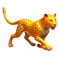 Animated Cheetah 3D Render of a Running Spotted Cat png