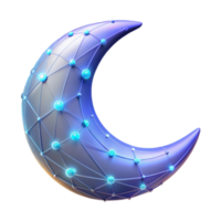 Crescent Moon Network A 3D Model of Interconnected Nodes png