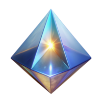Luminous Crystal Pyramid A 3D Render of a Sparkling Gem png