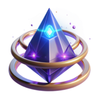 Luminous Crystal Pyramid A 3D Render of a Futuristic Gem png