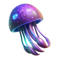 Luminous Jellyfish 3D Render of Bio-luminescent Sea Creature png