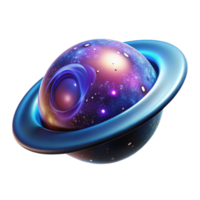 Cosmic Ringed Planet A Celestial Sphere of Nebulae and Stars png