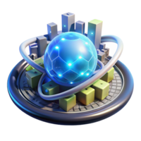 Global Network Infrastructure A Futuristic Cityscape of interconnected Data Cubes png