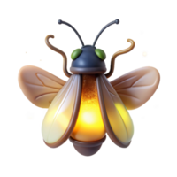 Luminous Insect 3D Render of Glowing Firefly png