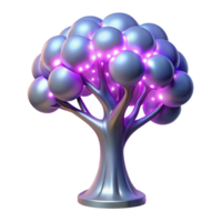 Luminous Abstract Tree 3D Render of Illuminated Spheres png