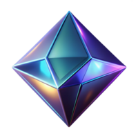 Iridescent Geometric Prism Abstract 3D Render of a Colorful Crystal png