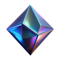 Iridescent Geometric Prism Abstract 3D Render png