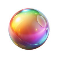 Abstract Iridescent Sphere 3D Render of a Colorful Orb png