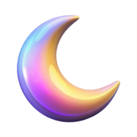 Iridescent Crescent Moon Abstract Art png