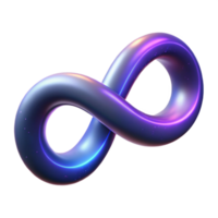 Abstract Infinity Symbol Glowing 3D Render of a Purple and Blue Loop png