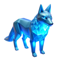 Luminous Crystal Fox A 3D Model of a Geometric Canine png