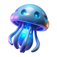 Luminous Jellyfish-like 3D Render Abstract Aquatic Creature png