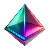 Iridescent Pyramid Abstract 3D Geometric Shape with Gradient Colors png