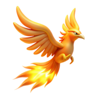 Fiery Flight A 3D Render of a Mythical Phoenix png