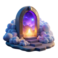 Mystical Gateway to a Dreamlike Landscape 3D Render of Fantasy Portal png